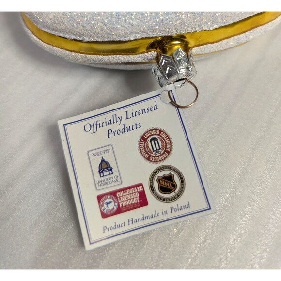 NHL Pittsburg Penguins Glasscots Slavic Treasures Blown Glass Christmas Ornament - Picture 4 of 7